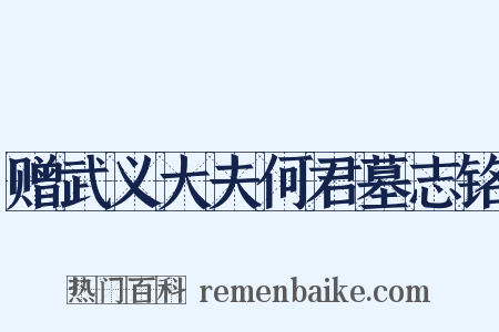 赠武义大夫何君墓志铭是什么意思的图片